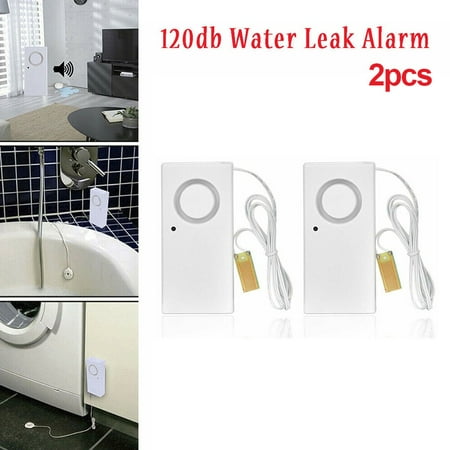 2Pcs 9V Water Detector Water Alarm Water Guard Water Sensor White