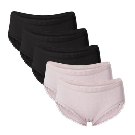 〖TOTO〗Intimates For Women Thin Briefs In Solid Color With Lace Mid-Waist Underwear 5Pc
〖TOTO〗Intimates For Women Thin Briefs In Solid Color With Lace Mid-Waist Underwear 5Pc