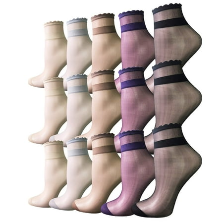 15 Pairs Thin Sheer Transparent Socks Women Lace See Through Clear Tulle Ankle Socks (ONE SIZE FITS ALL 15 pair sheer solid color)
15 Pairs Thin Sheer Transparent Socks Women Lace See Through Clear Tulle Ankle Socks (ONE SIZE FITS ALL 15 pair sheer solid color)