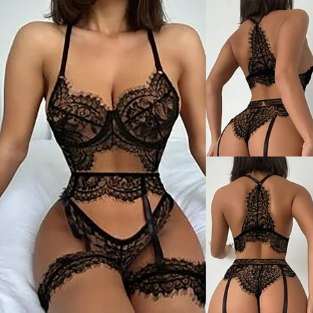QWERTYU Womens Eyelash Sexy Lingerie Set Plus Size Lace Lingerie Teddy Babydoll Bra and Panty Sets with Garter Black 3XL
QWERTYU Womens Eyelash Sexy Lingerie Set Plus Size Lace Lingerie Teddy Babydoll Bra and Panty Sets with Garter Black 3XL
