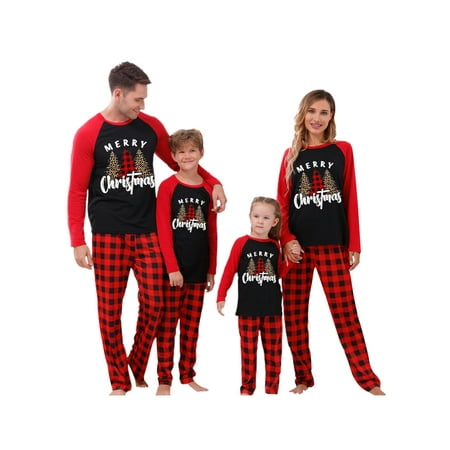 EYIIYE Family Matching Christmas Pajamas Long Sleeve Tree Print Tops Plaid Pants 2Pcs Set Xmas Sleepwear Pjs Outfits
EYIIYE Family Matching Christmas Pajamas Long Sleeve Tree Print Tops Plaid Pants 2Pcs Set Xmas Sleepwear Pjs Outfits