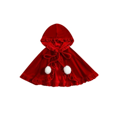 Ma&Baby Kids Girls Christmas Cloak Soft Hooded Lacing Frills Cape with Plush Balls for Party
Ma&Baby Kids Girls Christmas Cloak Soft Hooded Lacing Frills Cape with Plush Balls for Party