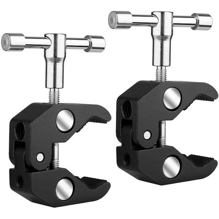 Photography Super Clamp w/1/4 and 3/8 Thread Clip for DSLR Cameras Light Stand Rods Lights Umbrellas Hooks Shelves Cross Bars (2PCS)
Photography Super Clamp w/1/4 and 3/8 Thread Clip for DSLR Cameras Light Stand Rods Lights Umbrellas Hooks Shelves Cross Bars (2PCS)
