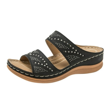 Puntoco Women sandals clearance Summer Slip-On Wedges Beach Open Toe Breathable Sandals Shoes
Puntoco Women sandals clearance Summer Slip-On Wedges Beach Open Toe Breathable Sandals Shoes