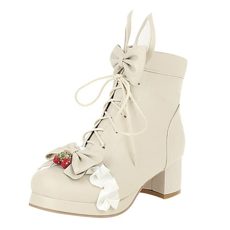Womens Shoes Fashion Solid Color Round Toe Middle Heel Thick Heel Lace Up Buckle Large Boots
Womens Shoes Fashion Solid Color Round Toe Middle Heel Thick Heel Lace Up Buckle Large Boots