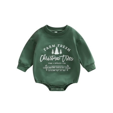 Newborn Baby Boys Girls Christmas Romper Long Sleeve Crew Neck Letters Print Bodysuit Casual Jumpsuit Green 6-12 Months
Newborn Baby Boys Girls Christmas Romper Long Sleeve Crew Neck Letters Print Bodysuit Casual Jumpsuit Green 6-12 Months