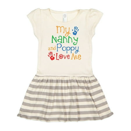 Inktastic Nanny and Poppy Love Me Grandkid Gift Toddler Girl Dress