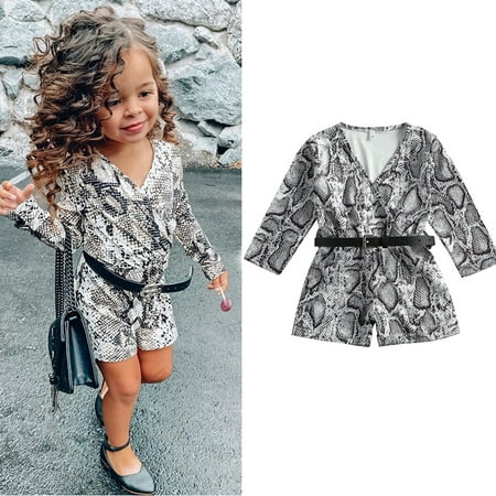 Toddler Kids Girl Long Sleeve Romper Shorts V Neck Snake Printed Short Jumpsuit With Belt 1-6Years
Toddler Kids Girl Long Sleeve Romper Shorts V Neck Snake Printed Short Jumpsuit With Belt 1-6Years