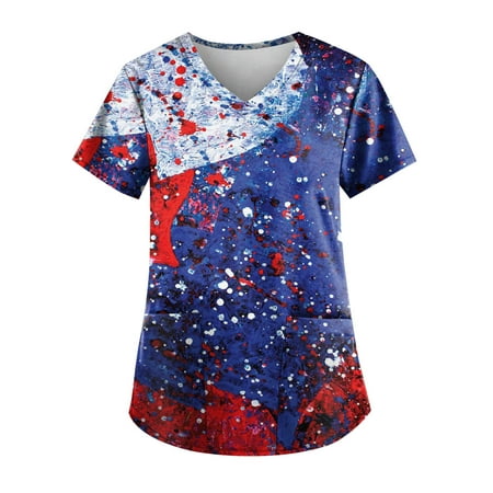 Yubatuo Women Plus Size Scrubs Top with Pockets V-Neck Short Sleeve Flower Print Work Blouse for Women Dark Blue 2XL
Yubatuo Women Plus Size Scrubs Top with Pockets V-Neck Short Sleeve Flower Print Work Blouse for Women Dark Blue 2XL