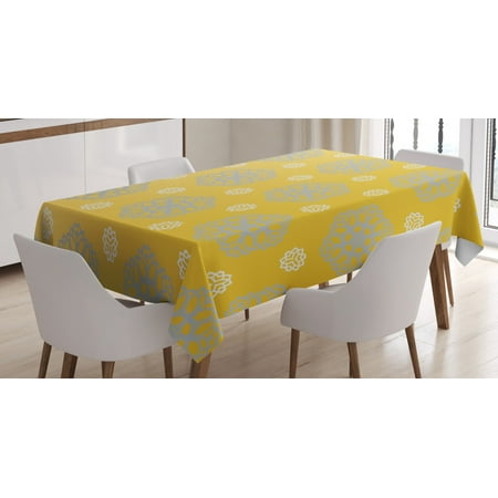 Grey and Yellow Tablecloth Retro Vintage Bohemic Image of Flowers Swilrs Art Print Rectangular Table Cover for Dining Room Kitchen 60 X 84 Inches Marigold Blue Grey and White by Ambesonne
Grey and Yellow Tablecloth Retro Vintage Bohemic Image of Flowers Swilrs Art Print Rectangular Table Cover for Dining Room Kitchen 60 X 84 Inches Marigold Blue Grey and White by Ambesonne