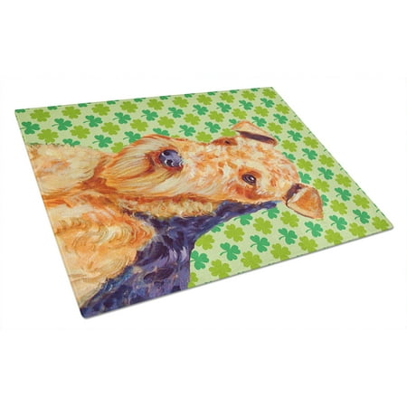 Carolines Treasures LH9201LCB Airedale St. Patricks Day Shamrock Portrait Glass Cutting Board Large 12H x 16W
Carolines Treasures LH9201LCB Airedale St. Patricks Day Shamrock Portrait Glass Cutting Board Large 12H x 16W