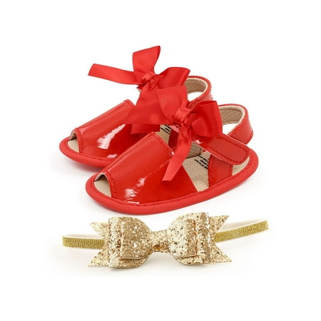 Ymiytan Infant Sandals Soft Sole Crib Shoes First Walkers Flat Sandal Beach Lightweight Casual Bowknot Princess Dress Shoe Red with Headband 5C
Ymiytan Infant Sandals Soft Sole Crib Shoes First Walkers Flat Sandal Beach Lightweight Casual Bowknot Princess Dress Shoe Red with Headband 5C