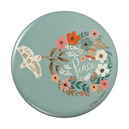 Christmas Peace Wreath Dove Bell Kitchen Refrigerator Locker Button Magnet