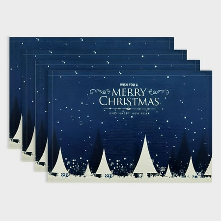 ZHZY Christmas Placemats Christmas Tree Snowflake Night Sky Pattern Two-Double Thickened Non-Slip and Heat Resistant Polyester Dining Table Mats Set of 4(Blue) 18x12in
ZHZY Christmas Placemats Christmas Tree Snowflake Night Sky Pattern Two-Double Thickened Non-Slip and Heat Resistant Polyester Dining Table Mats Set of 4(Blue) 18x12in