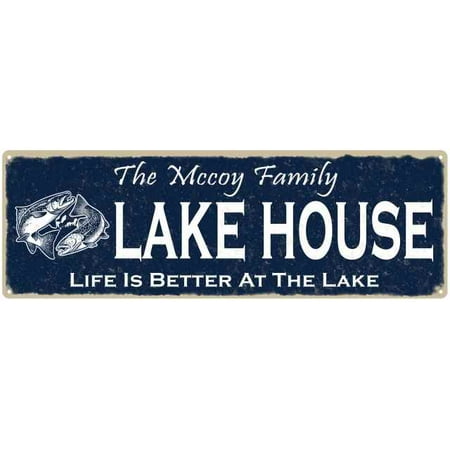 The MCCOY Family Lake House Sign 6x18 Metal Fishing Cabin Decor 106180101258
