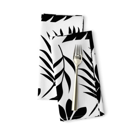 Bold Jungle Monochrome Desaturated Cotton Dinner Napkins by Roostery Set of 2