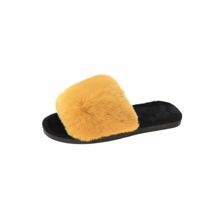 Zodanni Ladies Comfort Fuzzy Slippers Casual Non-slip Slip On Winter Slipper Breathable Cozy Open Toe Fluffy Slides Yellow 7-7.5
Zodanni Ladies Comfort Fuzzy Slippers Casual Non-slip Slip On Winter Slipper Breathable Cozy Open Toe Fluffy Slides Yellow 7-7.5