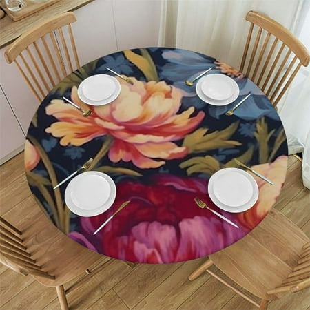 Roses Peonies Flowers Floral Round Fitted Tablecloth with Elastic Edge Waterproof Wipeable Round Table
Roses Peonies Flowers Floral Round Fitted Tablecloth with Elastic Edge Waterproof Wipeable Round Table