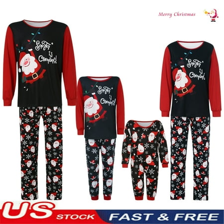 ZIYIXIN Christmas Family Matching Pajamas Sets Santa Holiday Pajama PJ Sets Xmas Jammies for Family or Couples