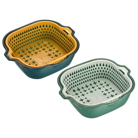 Uxcell Double-layer Drain Basket PP Vegetable Cleaning Washing Strainer Kitchen Gadget-Blue Yellow+Green White(M)
Uxcell Double-layer Drain Basket PP Vegetable Cleaning Washing Strainer Kitchen Gadget-Blue Yellow+Green White(M)