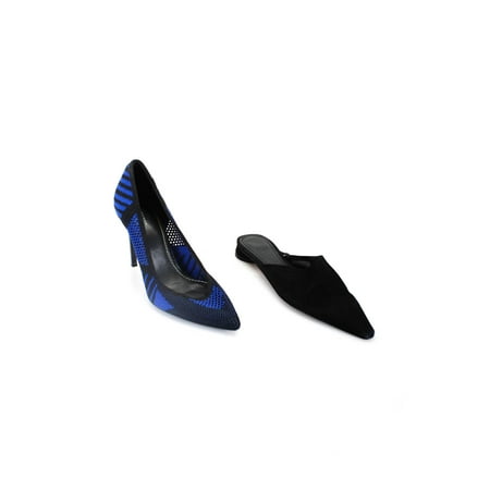 Pre-owned|Zara Womens Stiletto Knit Pumps Pointed Toe Mules Blue Black 36 37 Lot 2
