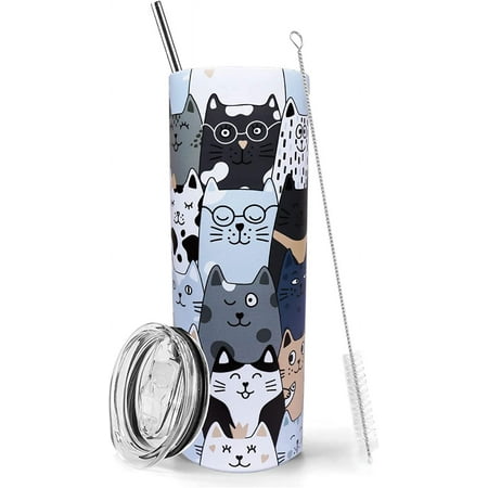 Cat Tumbler With Lid and Straw 20 oz Insulated Cat Tumbler Stainless Steel Cat Skinny Tumbler Water Bottle Travel Mug Wine Cups Cat Tumblers for Cat Lovers Gifts for Women
Cat Tumbler With Lid and Straw 20 oz Insulated Cat Tumbler Stainless Steel Cat Skinny Tumbler Water Bottle Travel Mug Wine Cups Cat Tumblers for Cat Lovers Gifts for Women