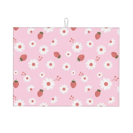 Dish Drying Mat Cute Strawberry Daisy Absorbent Microfiber Kitchen Mat Heat Resistant Drying Mat Kitchen Counter for Dishes Utensils Pots Pans Drainer Mats 18x24in
Dish Drying Mat Cute Strawberry Daisy Absorbent Microfiber Kitchen Mat Heat Resistant Drying Mat Kitchen Counter for Dishes Utensils Pots Pans Drainer Mats 18x24in