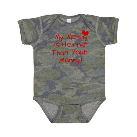 Inktastic My Mommy is Hotter Than Your Mommy Gift Baby Boy or Baby Girl Bodysuit