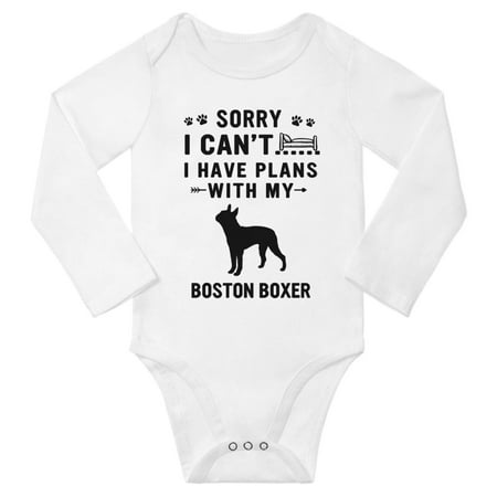 Sorry I Can t I Have Plans With My Boston Boxer Baby Long Sleeve Jumpsuits (White 12-18 Months)
Sorry I Can t I Have Plans With My Boston Boxer Baby Long Sleeve Jumpsuits (White 12-18 Months)
