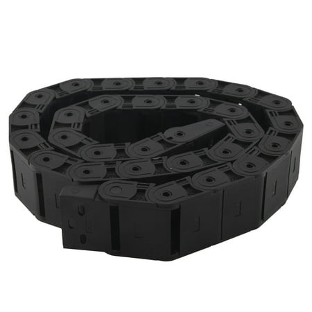 18mm x 37mm Black Flexible Semi Enclosed Cable Drag Chain 1M 39.4