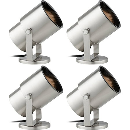 Pro Track Studio 8 Nickel Adjustable Plug-in Accent Uplights Set of 4