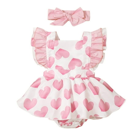 Baby Bodysuit 70 For 3 Months-6 Months Casual Fly Sleeve Cute Heart Print Backless Dress Headbs Set Baby Girl Rompers
Baby Bodysuit 70 For 3 Months-6 Months Casual Fly Sleeve Cute Heart Print Backless Dress Headbs Set Baby Girl Rompers