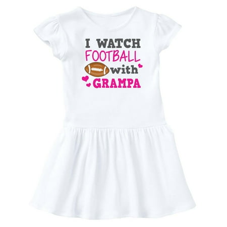 Inktastic I Watch Football with My Grampa Gift Baby Girl Dress