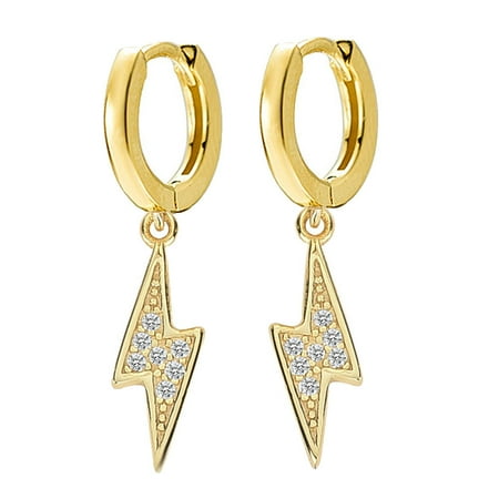 1 Pair Diamond-studded Thunderstreak Ear Clips Delicate Stylish Street Eardrop