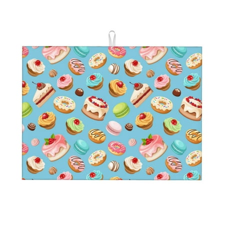 Large Dish Drying Mats for Kitchen Counter - Macaroon Cake Donut Print 18x24In Anti-Slip Absorbent Microfiber Drying Mat for Kitchen Counter Mat Dish Rack Mat with Hanging Loop
Large Dish Drying Mats for Kitchen Counter - Macaroon Cake Donut Print 18x24In Anti-Slip Absorbent Microfiber Drying Mat for Kitchen Counter Mat Dish Rack Mat with Hanging Loop