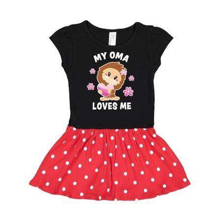 Inktastic My Oma Loves Me with Bigfoot Gift Toddler Girl Dress