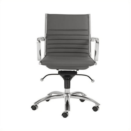 Scranton & Co Low Back Office Chair in Gray/Chrome