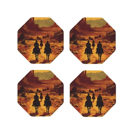 Drink Coasters Set of 4 70s Western Cowboy Leather Coasters for Coffee Table Protector Heat Resistant Cute Coasters for Home Decor Housewarming Gifts Bar Kitchen 4 Inch Octagon
Drink Coasters Set of 4 70s Western Cowboy Leather Coasters for Coffee Table Protector Heat Resistant Cute Coasters for Home Decor Housewarming Gifts Bar Kitchen 4 Inch Octagon