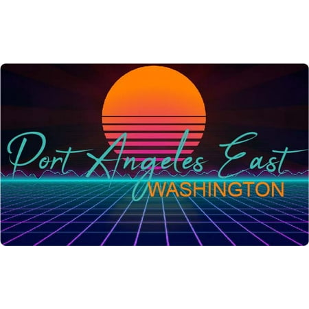 Port Angeles East Washington 4 X 2.25-Inch Fridge Magnet Retro Neon Design
