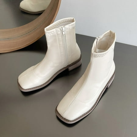 MIASHUI Fashion Women Artificial Leather Solid Color Autumn Thick Sole Square Heels Zipper Mid Booties Square Toe Shoes Autumn Winter Casual Shoes for Women
MIASHUI Fashion Women Artificial Leather Solid Color Autumn Thick Sole Square Heels Zipper Mid Booties Square Toe Shoes Autumn Winter Casual Shoes for Women