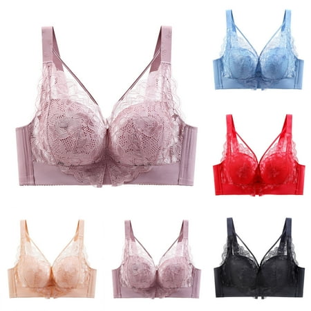 Patlollav Women Sports Bras Wire Free Underwear One-Piece Lace Bra Everyday Underwear