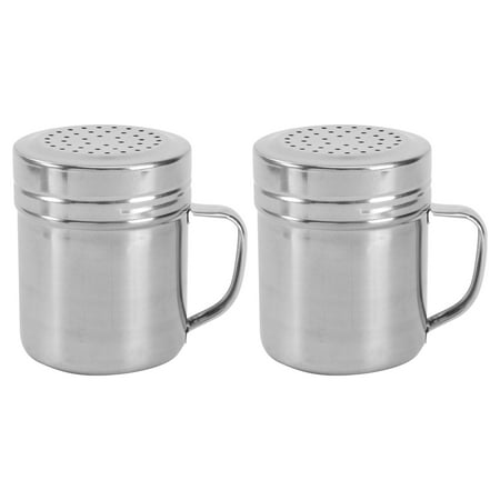 2 Pcs Stainless Steel Dredge Shaker Seasoning Flavoring Condiment Shaker Container Holder with Handle for Home Cafe Restaurant
2 Pcs Stainless Steel Dredge Shaker Seasoning Flavoring Condiment Shaker Container Holder with Handle for Home Cafe Restaurant