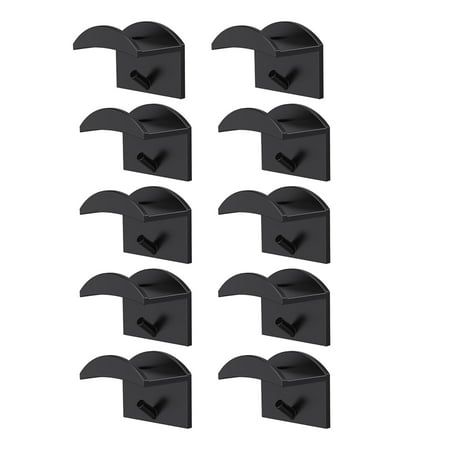 Jocestyle Adhesive Hat Hooks for Wall (10 Pack) - Baseball Caps Hangers Rack (Black)