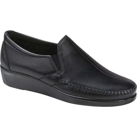Women s SAS Dream Slip On Loafer Black Leather 7.5 N