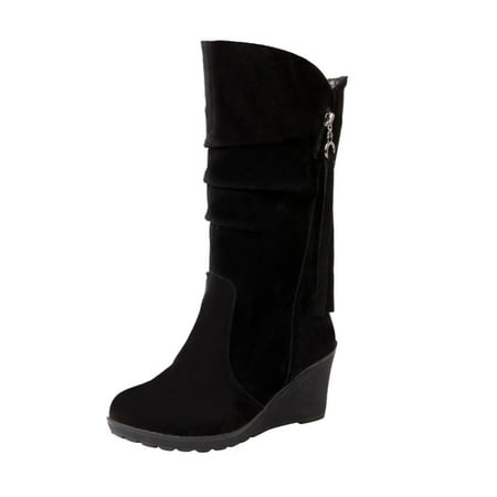 Mackneog 2023 Ladies Casual Show Thinning Height Wedge Heel Frosted Side Zipper Decorative Round Toe Medium Boots Gift on Clearance
Mackneog 2023 Ladies Casual Show Thinning Height Wedge Heel Frosted Side Zipper Decorative Round Toe Medium Boots Gift on Clearance