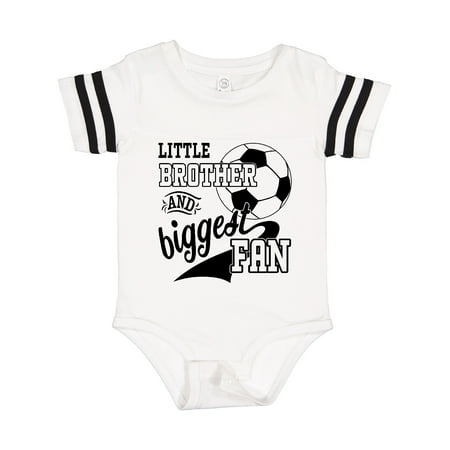 Inktastic Little Brother and Biggest Fan- Soccer Player Gift Baby Boy Bodysuit