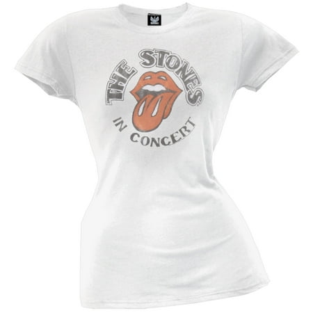 Rolling Stones - In Concert Juniors White T-Shirt