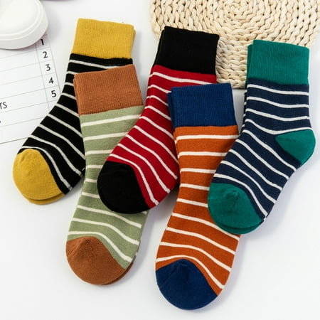 Toddler Socks GMYLE 5 Packs in 1 Set Socks for Kids Baby Girls Boys Fashion Cartoon Cute Fuzzy Cotton Non Skid Gripper Ankle Crew Socks (S Size for 1-4T Stripe 2 Pattern)
Toddler Socks GMYLE 5 Packs in 1 Set Socks for Kids Baby Girls Boys Fashion Cartoon Cute Fuzzy Cotton Non Skid Gripper Ankle Crew Socks (S Size for 1-4T Stripe 2 Pattern)