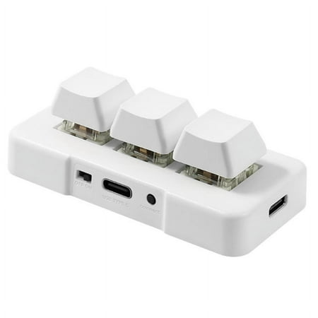 USB Custom Programming Macro Knob Keyboard 3 Keys Copy Paste White