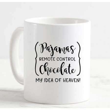 Coffee Mug Pajamas Remote Control Chocolate My Idea Of Heaven Funny Lazy l White Cup Funny Gifts for work office him her
Coffee Mug Pajamas Remote Control Chocolate My Idea Of Heaven Funny Lazy l White Cup Funny Gifts for work office him her